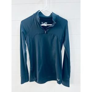Under Armour Women Pullover Size Medium Black Fitted Long Sleeve Top Base Layer